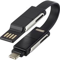 Renkforce USB-adapterkabel [1x USB 2.0 stekker A, USB-C® stekker - 1x Apple Lightning-stekker, USB-C-stekker, Micro-US