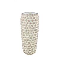 PTMD Ruis Cream cement dotted pot round high L - thumbnail