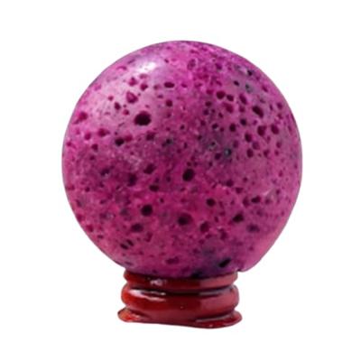 Natuurlijke Kristal Robijn Kristallen Bol met Standaard Edelsteen Bol Genezende Beeldje voor Huisdecoratie Feng Shui Meditatie,50~55mm