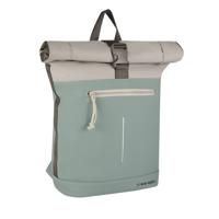 New Rebels Backham New York Salie Groen 21L Rolltop Rugzak Waterafstotend Laptop 15.6"