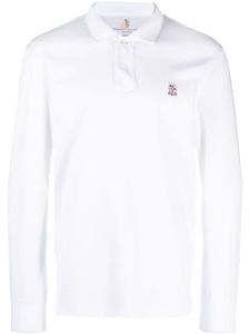 Brunello Cucinelli polo en coton à logo brodé - Blanc