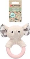 Flamingo Speelgoed puppy Fabbo olifant met ring wit 12,5 x 9,5 x 17 cm