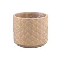 PTMD Pot Xenna goud cement palm patroon M 17 X 17 X 16