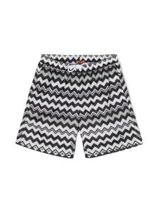 Missoni Kids short de bain bicolore à lien de resserrage - Noir