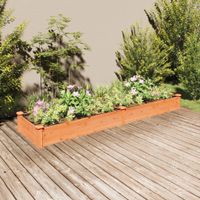 Plantenbak verhoogd met voering 240x60x25 cm vurenhout bruin