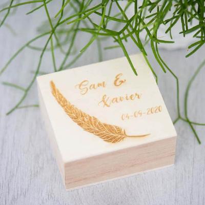 Ringdoosje hout vierkant ibiza