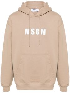 MSGM hoodie en coton à logo imprimé - Tons neutres