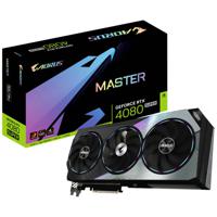 Gigabyte Nvidia GeForce RTX 4080 Super Videokaart AORUS MASTER OC Edition 16 GB GDDR6X-RAM PCIe x16 DisplayPort, HDMI RGB-verlichting , Overclocked