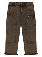 Dolce & Gabbana Kids jean droit à plaque logo - Marron