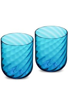 Dolce & Gabbana lot de 2 verres Murano soufflés à la main - Bleu