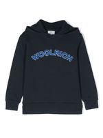 Woolrich Kids hoodie à logo en éponge - Bleu