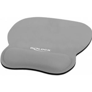 Delock 12698 Ergonomische muismat met polssteun grijs 245 x 206 mm