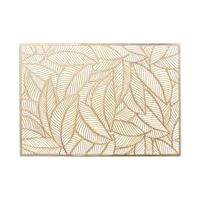 Unique Living Placemat Nissa - 1x - goud bladmotief - 30 x 45 cm   - - thumbnail