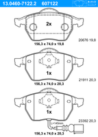 Remblokkenset, schijfrem ATE, u.a. für Audi, Skoda, VW, Seat