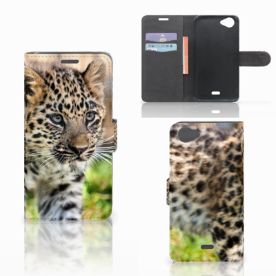 Wiko Rainbow Jam Telefoonhoesje met Pasjes Baby Luipaard Wiko Rainbow Jam Telefoonhoesje met Pasjes Baby Luipaard