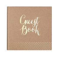 Gastenboek kraft-goud Ginger Ray