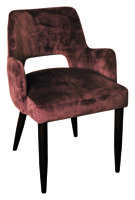 PTMD Eetkamerstoel 'Jip' met armleuning, Velvet, kleur Bruin