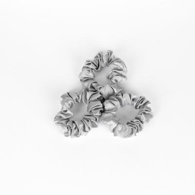 Zijden Scrunchies Groot Silver
