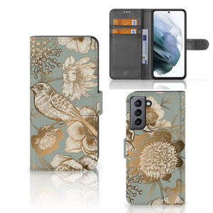 Hoesje voor Samsung Galaxy S21 FE Vintage Bird Flowers