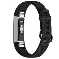 By Qubix - Compatible met Fitbit Alta HR siliconen bandje met gesp - Maat: Large - Zwart - Compatible fitbit bandje