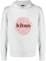 Kiton hoodie à logo imprimé - Gris - thumbnail