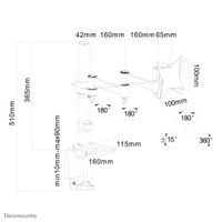 Neomounts FPMA-D1330WHITE bureausteun voor flatscreen - thumbnail