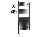 Radiator Sanicare Denso Met Wifi 111,8 x 45 cm Zwart Met Thermostaat Chroom Sanicare - thumbnail