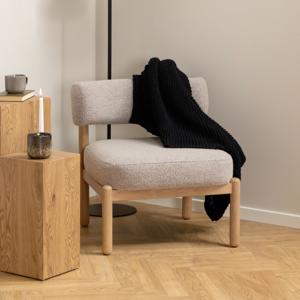 Bendt Fauteuil Conni, Eikenhout en bouclé - Beige