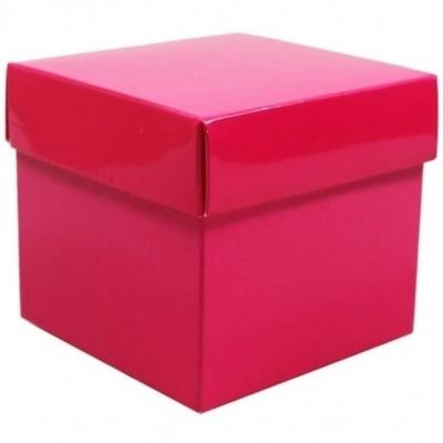 10x Vierkante fuchsia roze kadootjes/cadeautjes 10 cm 10x Vierkante fuchsia roze kadootjes/cadeautjes 10 cm