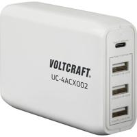 VOLTCRAFT UC-4ACX002 USB-oplader 62 W Thuis Uitgangsstroom (max.) 3400 mA Aantal uitgangen: 4 x USB, USB-C bus (Power Delivery) - thumbnail