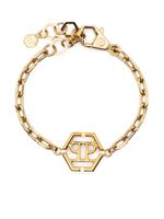 Philipp Plein bracelet à plaque logo - Or