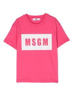 MSGM Kids t-shirt en coton à logo imprimé - Rose