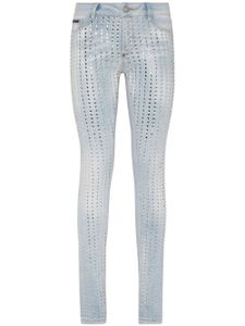 Philipp Plein jean à ornements en cristal - Bleu