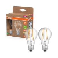 OSRAM LED Superstar Classic LED-lamp A 75 in klassieke gloeilampvorm, behuizing van helder glas, 5 W, 1055 lm, E27 fitting, warm wit licht met 2700 K, EEK A, 60 mm diameter, 2 stuks