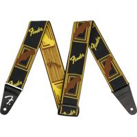 Fender Weighless 2" Monogrammed Strap Black/Yellow/Brown gitaarband