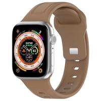 By Qubix - Square siliconen band - Bruin - Compatible met Apple Watch 44mm / 45mm / 46mm / 49mm - Compatible Apple watch bandjes