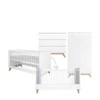 Bopita 3-delige meegroeikamer greeploos wit/naturel Lynn