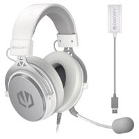 ENDORFY VIRO Plus USB Onyx White, high quality over-ear headphones, detachable microphone, USB 7.1 sound card | EY1A005