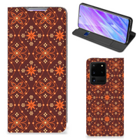 Samsung Galaxy S20 Ultra Hoesje met Magneet Batik Brown - thumbnail