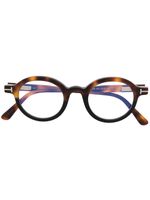 TOM FORD Eyewear lunettes de vue à monture ronde - Marron - thumbnail