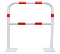 Veiligheidshek rood/wit staal 1500 mm met plaat en bevestigingen – Ø 40 mm