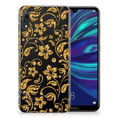 Huawei Y7 Pro (2019) TPU Case Gouden Bloemen Huawei Y7 Pro (2019) TPU Case Gouden Bloemen