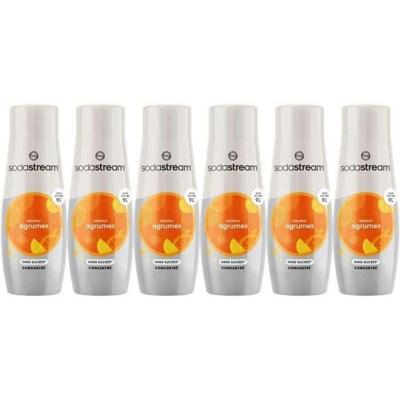 SODASTREAM Concentrates - Pak van 6 suikervrije citrusconcentraten - Tot 54 liter dranken - 440 ml