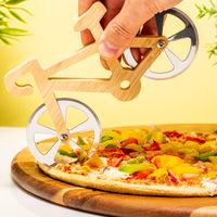 Houten Fiets Pizzasnijder Houten Fiets Pizzasnijder