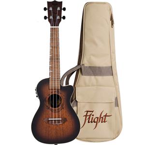 Flight Gemstone Series DUC380 CEQ Amber elektrisch-akoestische concert ukelele met gigbag