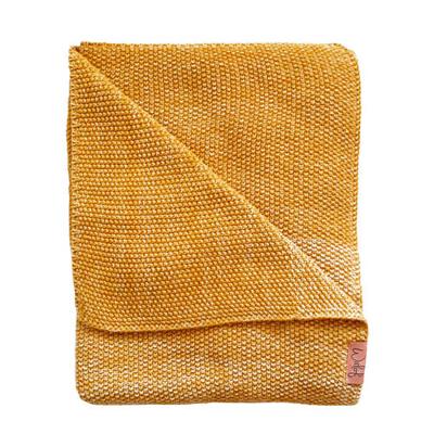 Witlof for kids Tuck-Inn gebreide baby wiegdeken oker Witlof for kids Tuck-Inn gebreide baby wiegdeken oker