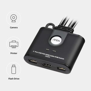 ATEN CS22HF HDMI-switch HDMI Toetsenbord 1920 x 1080 Pixel