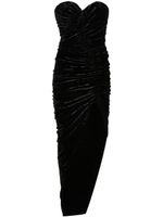 Alexandre Vauthier robe longue en velours à effet froissé - Noir