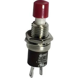 TRU COMPONENTS TC-R13-24B1-05 RD Druktoets 250 V/AC 1.5 A 1x aan/(uit) Moment Rood 1 stuk(s)