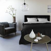 Presence Egyptisch Katoen Double Face - Zwart/Grijs Dekbedovertrek - 240 x 200/220 Lits-jumeaux (240 x 200/220 cm + 2 kussenslopen) Dekbedovertrek